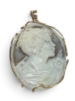 Pendant Mandile 1922 Woman Cammei  in Silver Conchiglia 2MCICM241